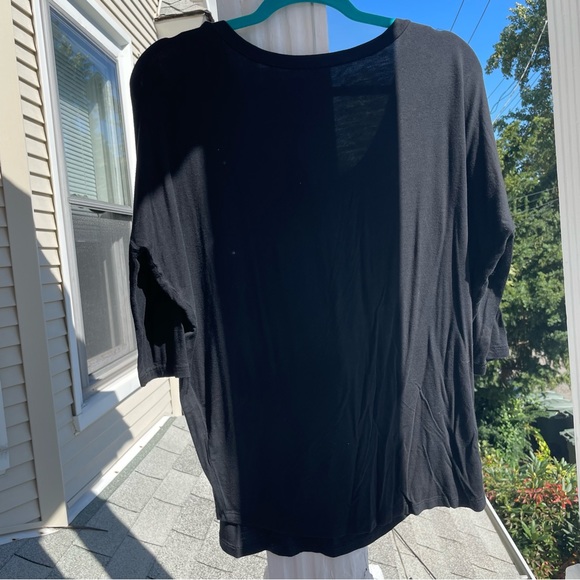 Soprano Black Shirt with Beaded Shoulder Detail Size L - Picture 9 of 12